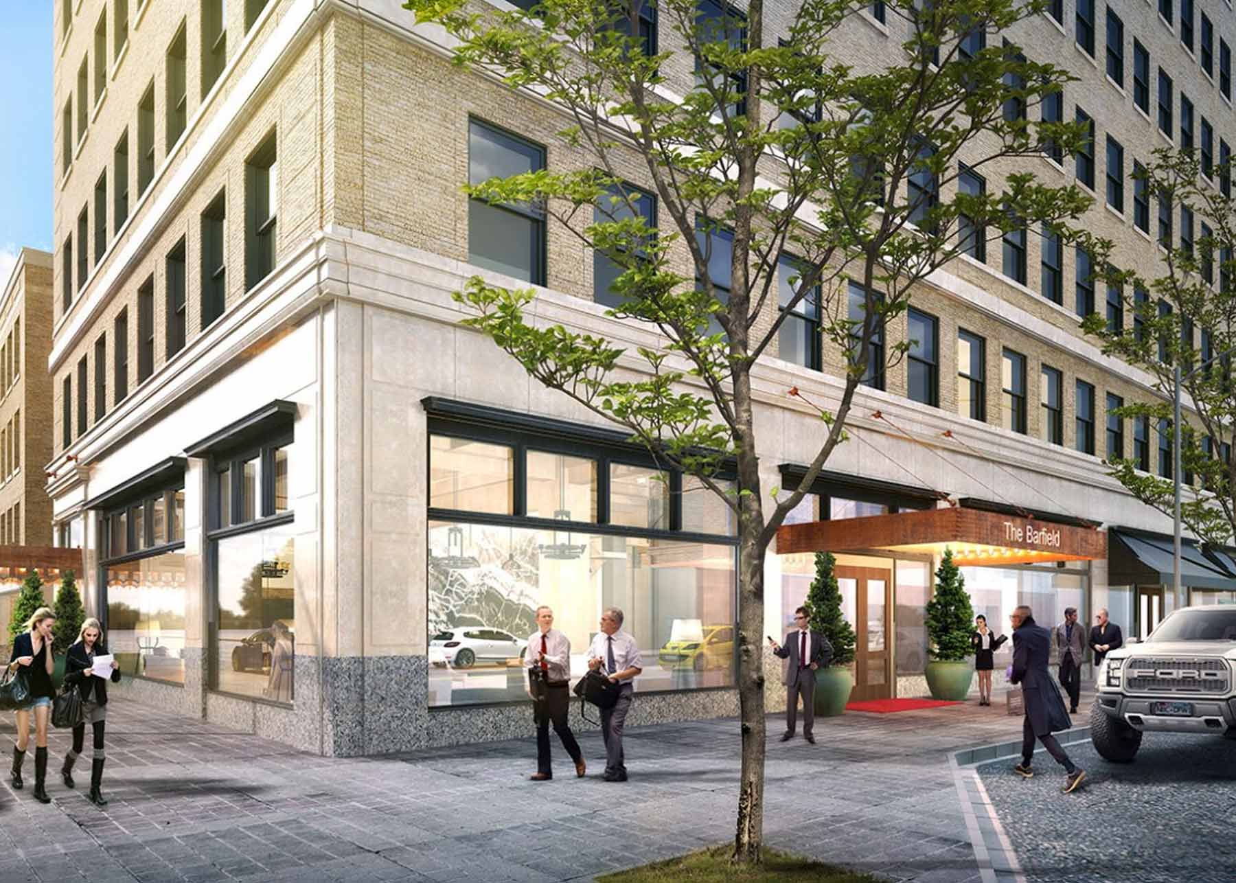 Rendering of future The Barfield hotel in Amarillo, Texas