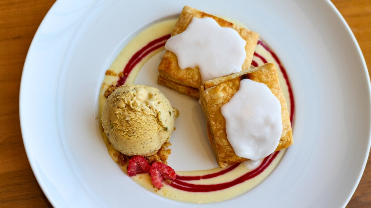 Raspberry Tart Dessert Menu Vast Restaurant Devon Tower OKC